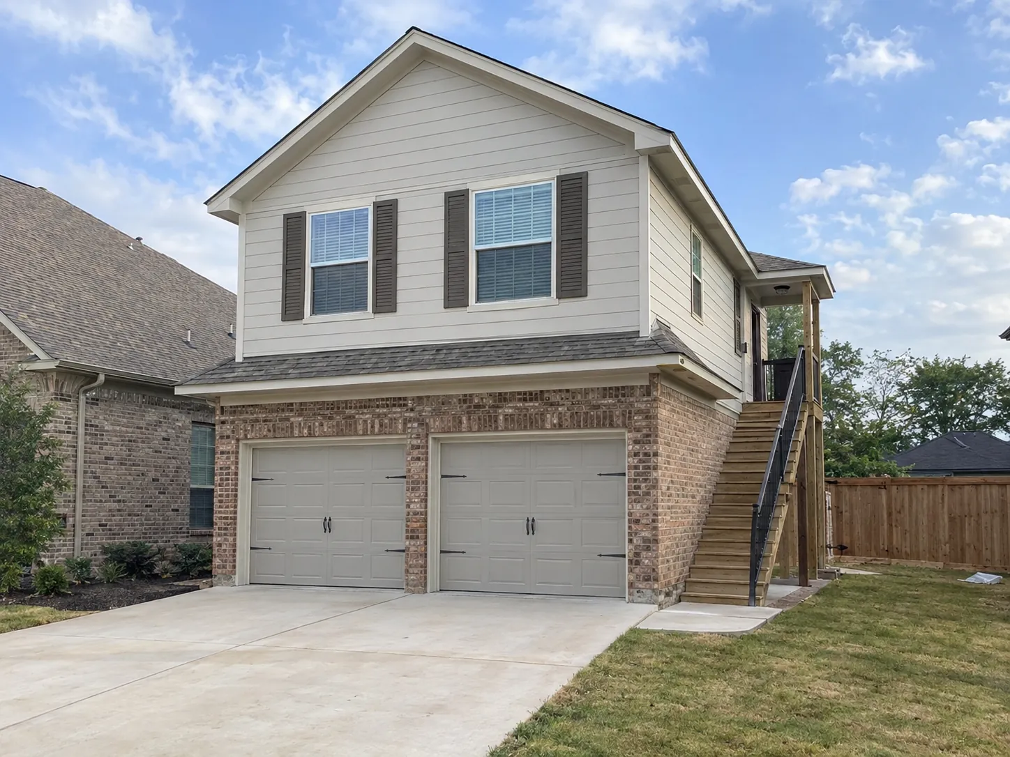 Detached garage with an apartment above