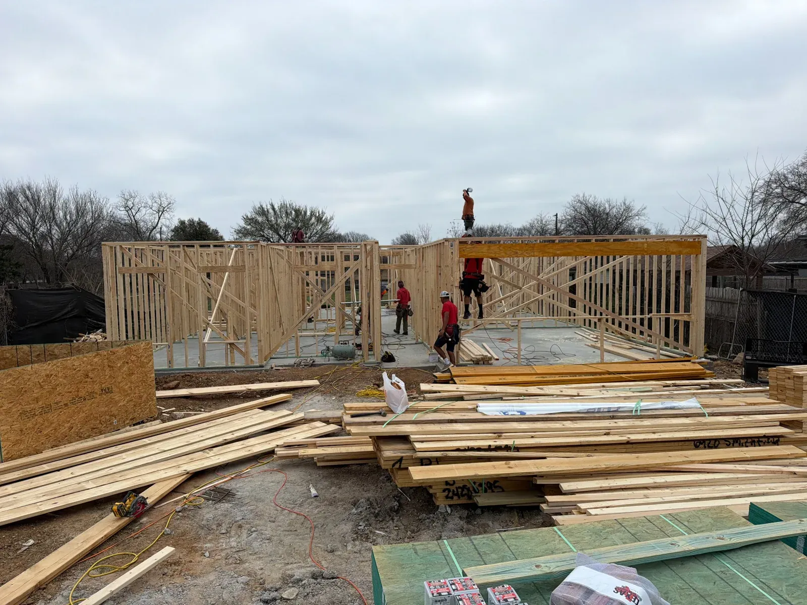 Framing crew on a Coyote Construction Group job site