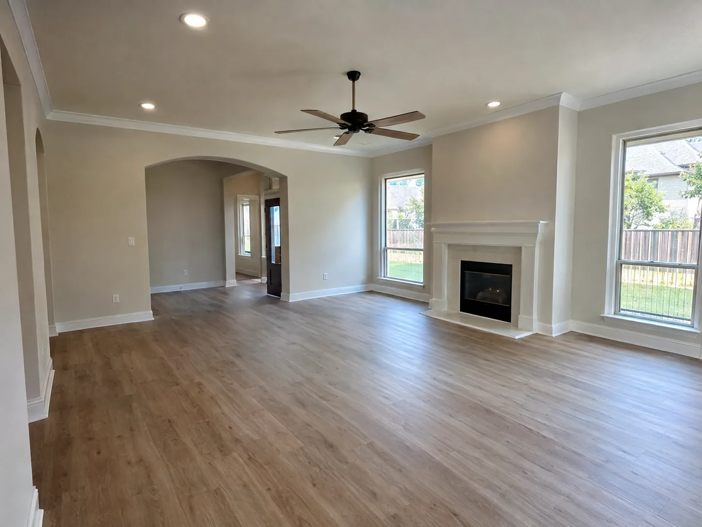 Living room fully restored after an insurance rebuild