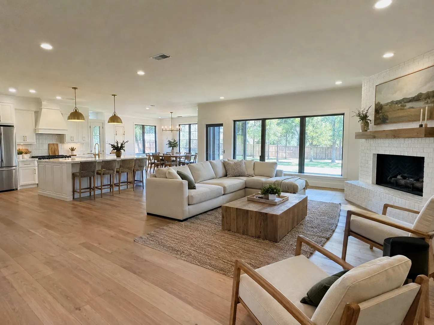 Remodeled open-concept kitchen and living room