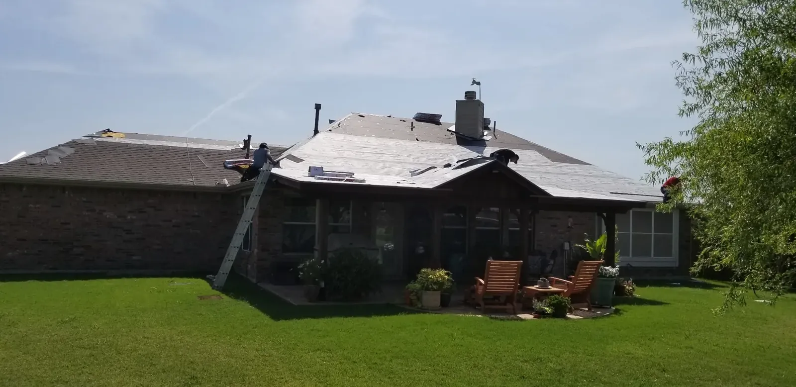 New underlayment installed during a roof replacement