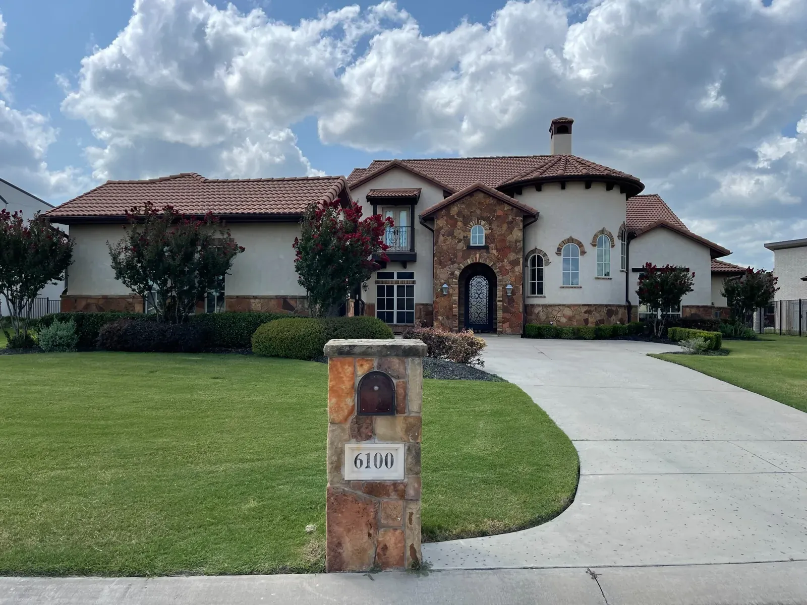 Brick and stone home in North Texas